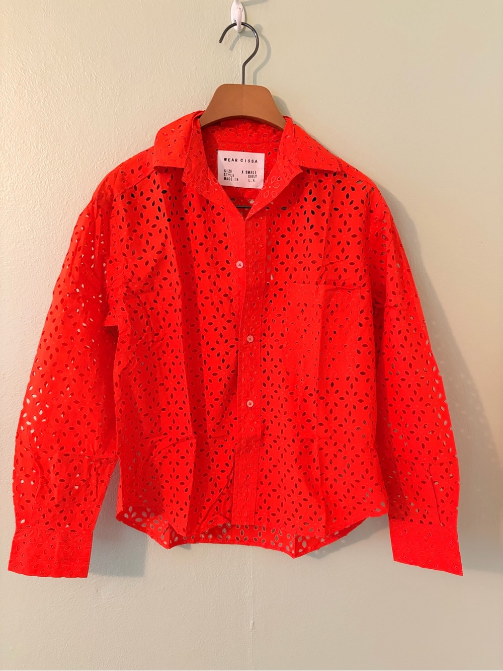 NWT Wear Cissa Eyelet Daily Shirt in Cajun